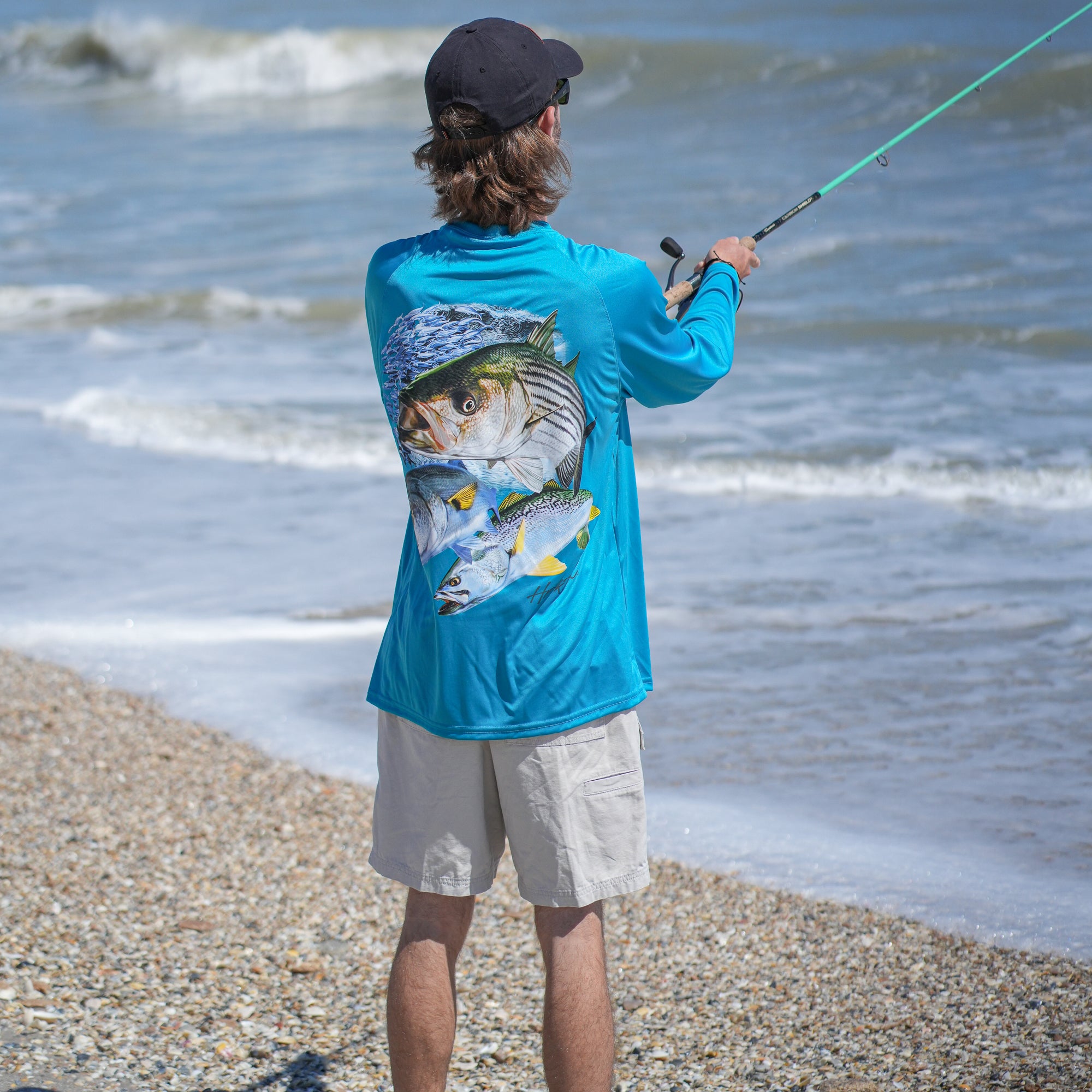 Hook M' Men's Long Sleeve Shirt - Northeast Inshore Slam 2 Baltic Reef