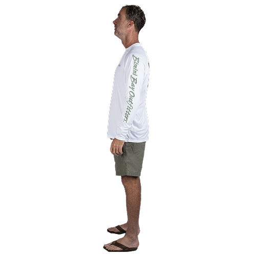 Hook M' Men's Long Sleeve Shirt - Alligator White